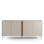 Buffet 4 portes en bois et mtal l180cm - beige