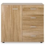 Buffet avec 4 tiroirs et 1 porte, coloris ch�ne sonoma