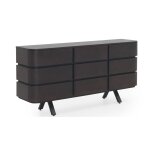 Buffet 9 tiroirs plaqu wengu avec pieds en mtal