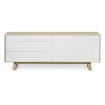 Buffet bas 2 portes + 3 tiroirs 200 cm, en fr�ne