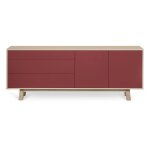 Buffet bas 2 portes + 3 tiroirs 200 cm, en frne