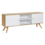 Buffet bas 2 portes avec tagre centrale l179, 5 cm - blanc