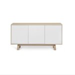 Buffet bas 3 portes 140 cm, en frne