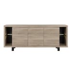Buffet bas 3 portes pieds en mtal noir l220cm