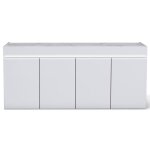 Buffet bas 4 portes 2 étagères l208cm blanc Buffet bas 4 portes 2 étagères l208cm blanc