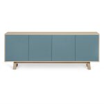 Buffet bas 4 portes 200 cm, en frne