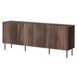 Buffet bas 4 portes 4 étagères l201cm effet bois Buffet bas 4 portes 4 étagères l201cm effet bois