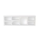 Buffet bas 7 niches design organique blanc 160x50cm