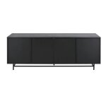 Buffet bas enfilade 4 portes en mtal noir mat l170
