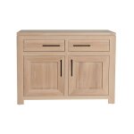 Buffet bas parisien moderne en chne blanchi 2 portes 2 tiroirs