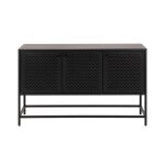 Buffet bas scandinave en mtal noir 3 portes l125