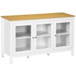 Buffet bas style classique chic - 3 portes vitrine verre 2 tagres
