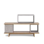 Buffet en bton gris et plaqu chne - 154, 5x95, 1cm