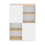 Buffet blanc et chne clair h147