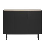 Buffet en bois 3 portes 3 tiroirs l110cm - noir Buffet en bois 3 portes 3 tiroirs l110cm - noir