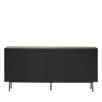 Buffet en bois 4 portes 3 tiroirs l165cm - noir Buffet en bois 4 portes 3 tiroirs l165cm - noir