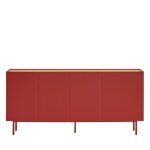 Buffet en bois 4 portes 3 tiroirs l165cm - rouge