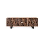Buffet bois d'acacia naturel et noir plus métal Buffet bois d'acacia naturel et noir plus métal