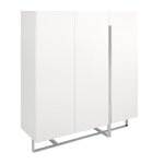 Buffet en bois blanc et acier chromé Buffet en bois blanc et acier chromé
