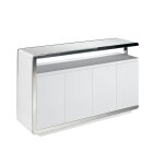 Buffet en bois blanc et acier inox Buffet en bois blanc et acier inox