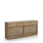 Buffet en bois de mindi beige 4 tiroirs 2 portes l 200 cm