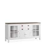 Buffet en bois de mindi blanc et plateau marron l 180 cm