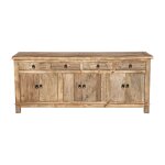 Buffet en bois recycl 3 portes et 4 tiroirs
