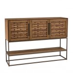 Buffet en bois de teck recycl 3 portes
