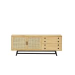 Buffet en chne 2 portes et 2 tiroirs teinte claire