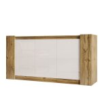 Buffet chne et blanc laqu dcoratif 3 portes