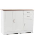 Buffet de cuisine avec 2 placards � portes 2 tiroirs blanc 100x40x78cm