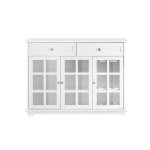 Buffet de cuisine avec 2 portes effet bois blanc Buffet de cuisine avec 2 portes effet bois blanc