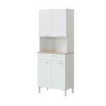 Buffet de cuisine 4 portes + 1 tiroir - h186 x l72 cm - blanc