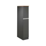 Buffet de cuisine effet bois anthracite, chne clair 30x60h165 cm