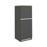 Buffet de cuisine effet bois anthracite, chne clair 60x60h165 cm