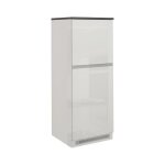 Buffet de cuisine effet bois blanc brillant, ardoise 60x60h165 cm Buffet de cuisine effet bois blanc brillant, ardoise 60x60h165 cm