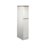 Buffet de cuisine effet bois blanc brillant, chêne clair 30x60h165 cm Buffet de cuisine effet bois blanc brillant, chêne clair 30x60h165 cm