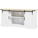 Buffet design 2 portes coulissantes 3 tagres blanc aspect bois clair