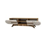 Buffet effet bois 120, 8x50h90, 7 cm noir