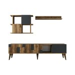 Buffet effet bois 225x38h79 cm blanc brillant