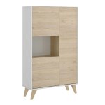 Buffet effet bois beige, blanc 81x43 cm
