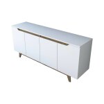 Buffet effet bois blanc, beige 180x45 h79 cm Buffet effet bois blanc, beige 180x45 h79 cm