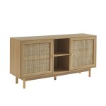 Buffet effet chêne et cannage rotin 150 cm Buffet effet chêne et cannage rotin 150 cm