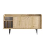 Buffet enfilade 150 cm 2 portes 4 niches décor chêne Buffet enfilade 150 cm 2 portes 4 niches décor chêne