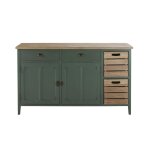 Buffet enfilade 2 portes et 4 tiroirs vert foncé Buffet enfilade 2 portes et 4 tiroirs vert foncé