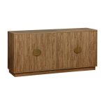 Buffet exotique 4 portes, d�cor bois de manguier rainur�
