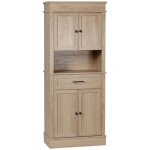 Buffet haut 2 placards 2 portes tiroir niche aspect chne clair