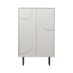 Buffet haut 2 portes en bois h135cm - grge