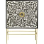 Buffet haut 2 portes noir et blanc illusion d'optique Buffet haut 2 portes noir et blanc illusion d'optique