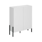 Buffet haut 2 portes stratifiés blanc mat et noir Buffet haut 2 portes stratifiés blanc mat et noir